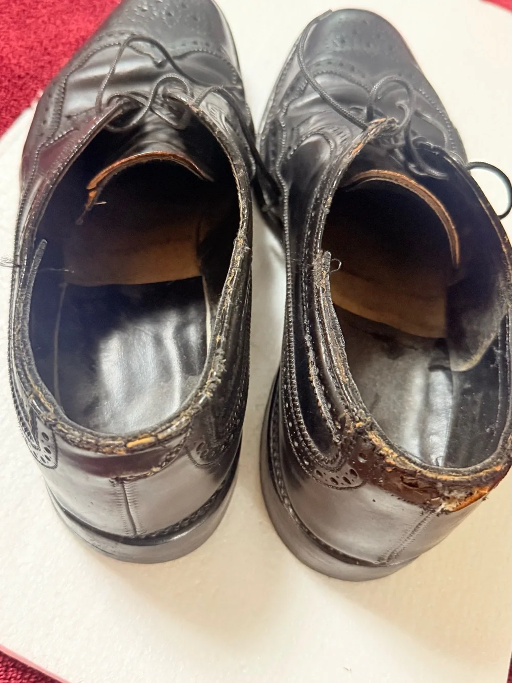 Men's Black Leather Brogue Derby Shoes